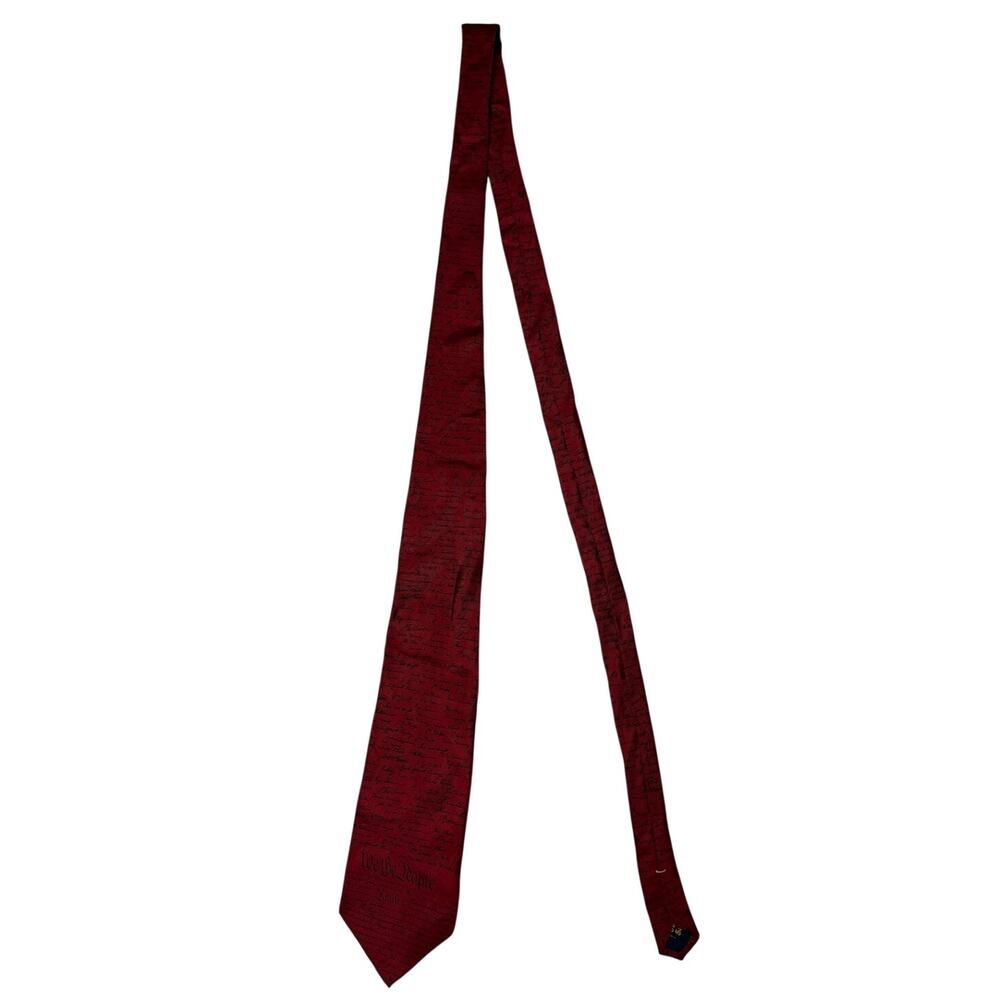 Elegant Josh Bach Red Black Constitution Pure Silk Necktie
